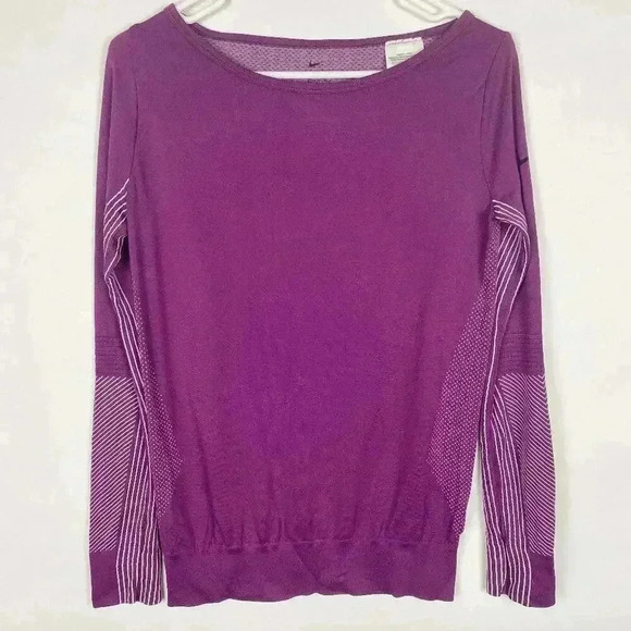 Nike Dri-Fit Long Sleeve Purple‎ Top Size Small - Picture 1 of 7